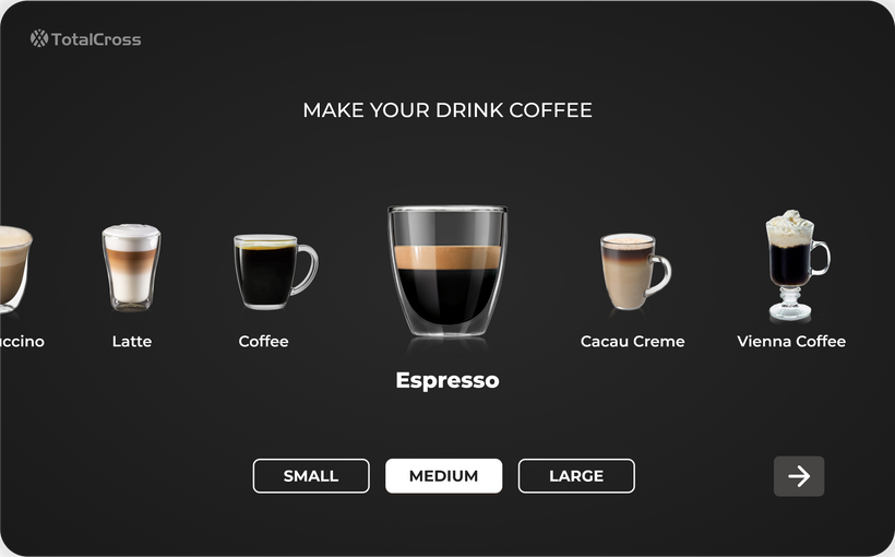 Control the features of your machine and enjoy choosing your coffee as the way you like